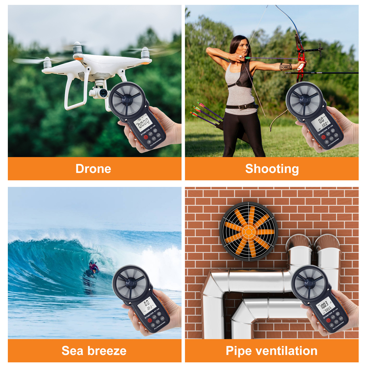 Cross-Border Manufacturer Direct Supply of Anemometer Digital Anemometer Handheld Anemometer Wind and Cold Wind Temperature Measuring Instrument Origin Supply