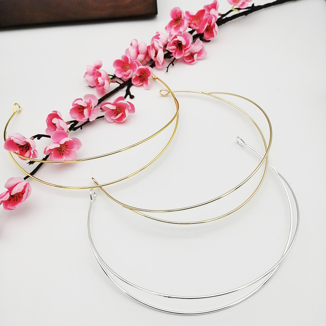 Сделай сам ручная работа корона для свадьбы, ободок с двойной линией, цветы обернуты с обеих сторон, для путешествий, фотографий, в древнем стиле, головной убор эпохи Хань, завод-источник