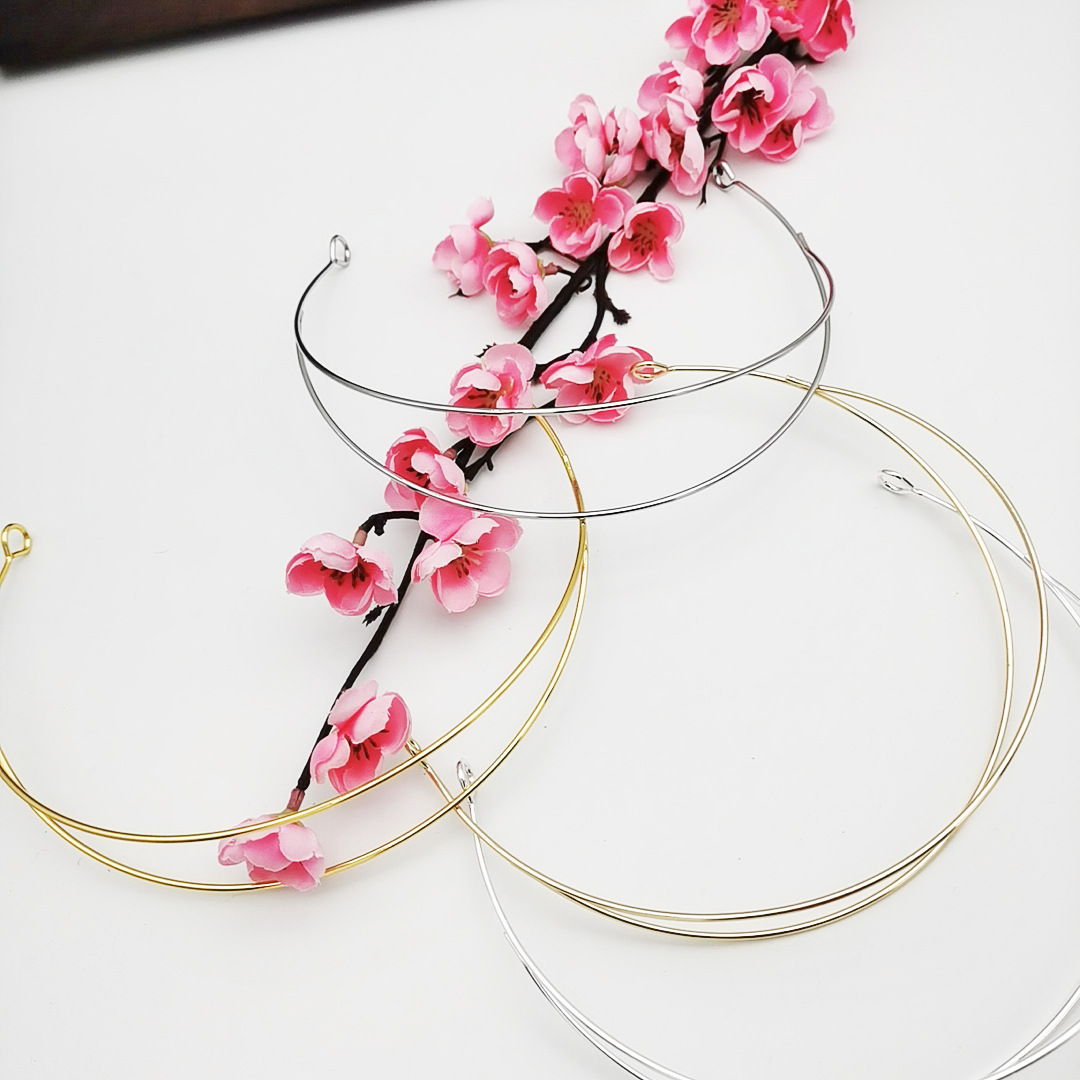 DIY Handmade Crown Wedding Hair Crown Bottom Seat Double Line Flower Wrapped on Both Sides Travel Photography Ancient Style Han Dynasty Headwear Source Factory