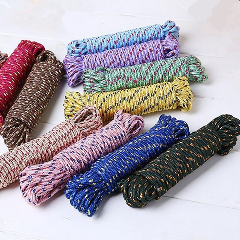 10 m clothesline quilt drying rope outdoor windproof non-slip thickened multi-functional indoor and outdoor punch-Free cool clothes rope