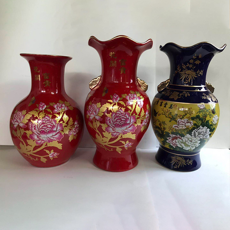 Керамическая китайская ваза Тяньцю цветущая богатая бутылка украшение креативная простая цветочная композиция в гостиной для сухих цветов