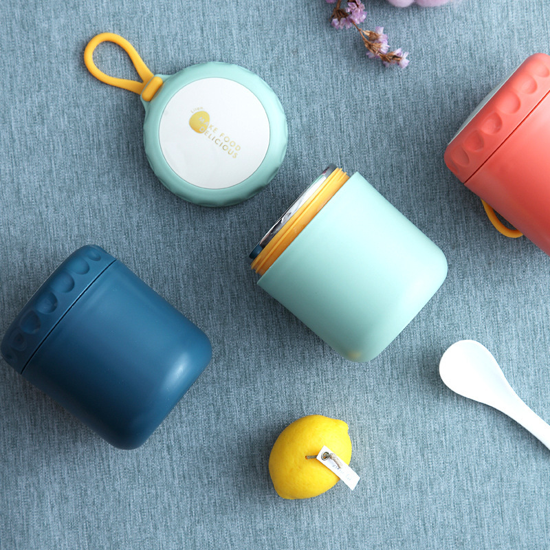 Scandinavian Navy Blue 304 Fashion Stainless Steel Soup Cup Student Portable Breakfast Cup Morandi Milk Drinking Porridge Cup