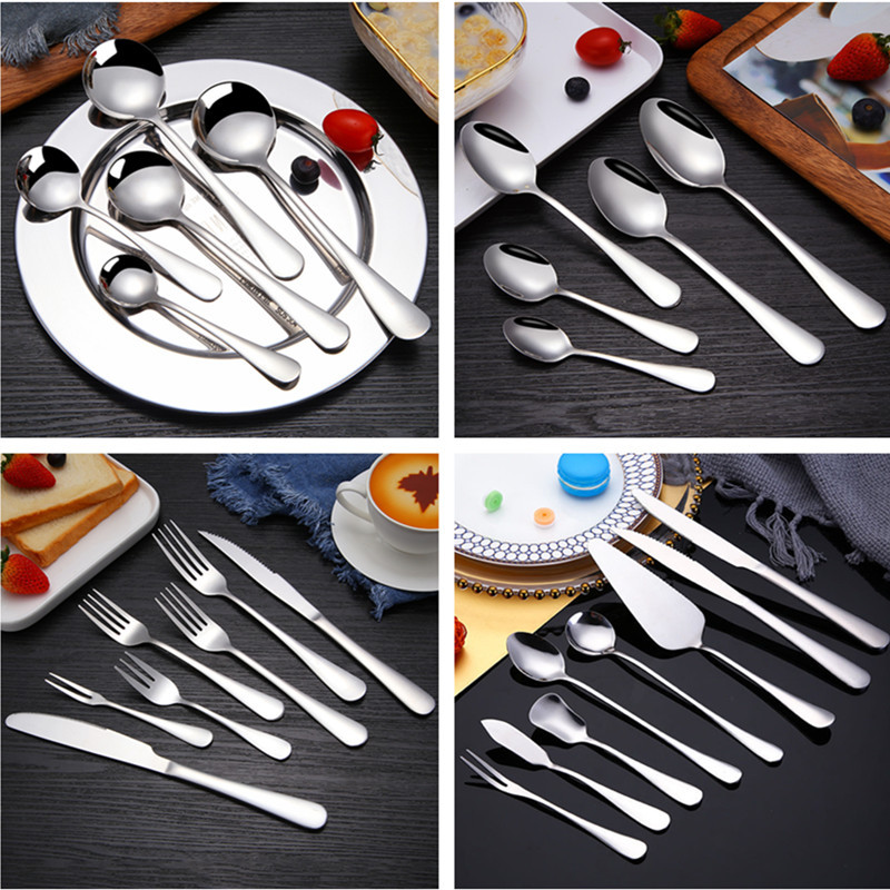 Thickened Stainless Steel 1010 Western Tableware Steak Knife and Fork Coffee Stir Spoon Fruit Fork Cake Shovel Ice Round Spoon