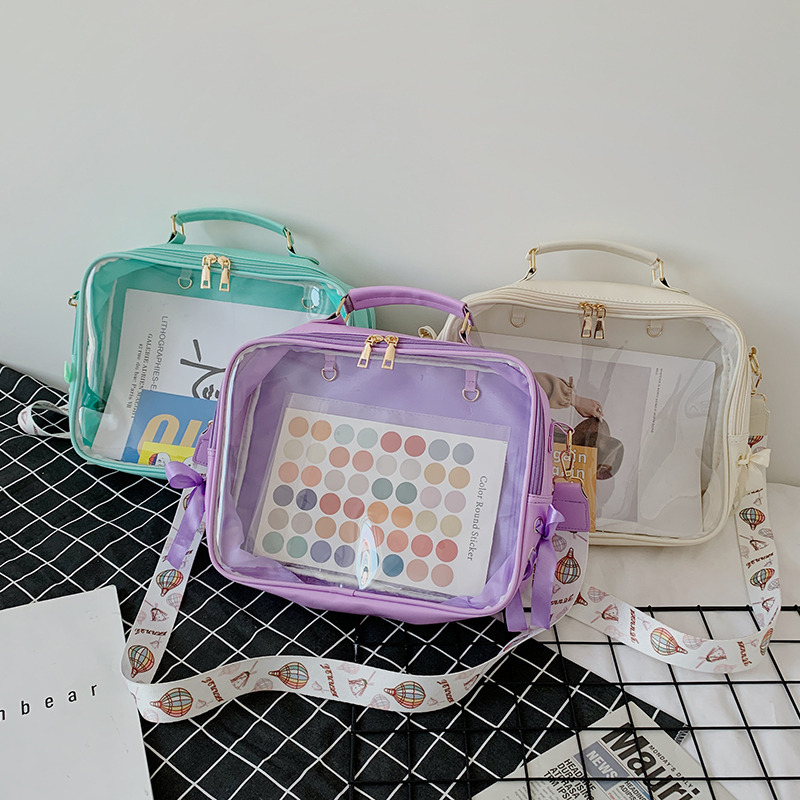 Japanese Large Capacity Transparent Pain Bag Backpack Instagram Style Soft Girl Going Out 20cm Baby Bag College Style Backpack Summer