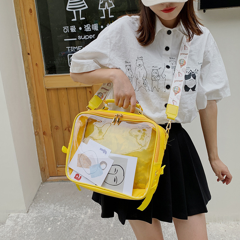 Japanese Large Capacity Transparent Pain Bag Backpack Instagram Style Soft Girl Going Out 20cm Baby Bag College Style Backpack Summer