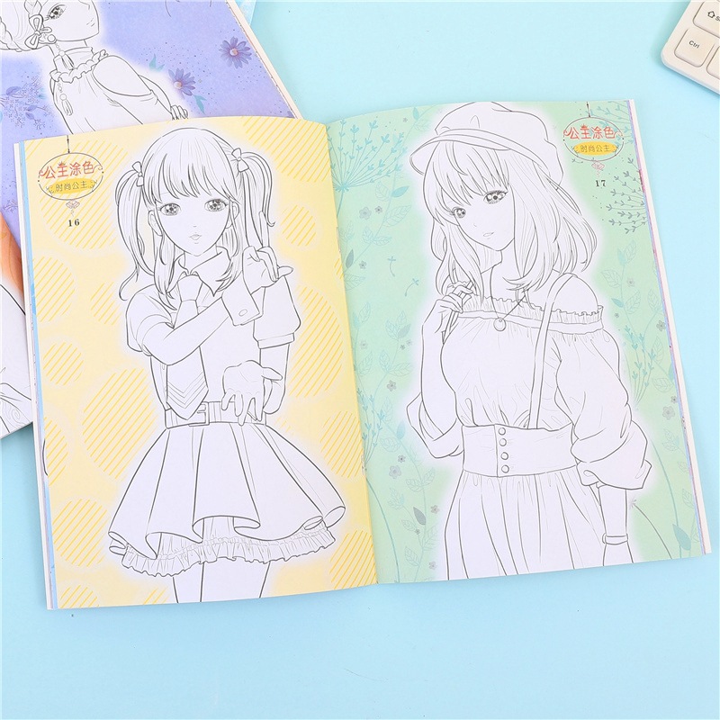 2-6 years old princess coloring beautiful girl painting book Baby puzzle graffiti painting book girl coloring book coloring book