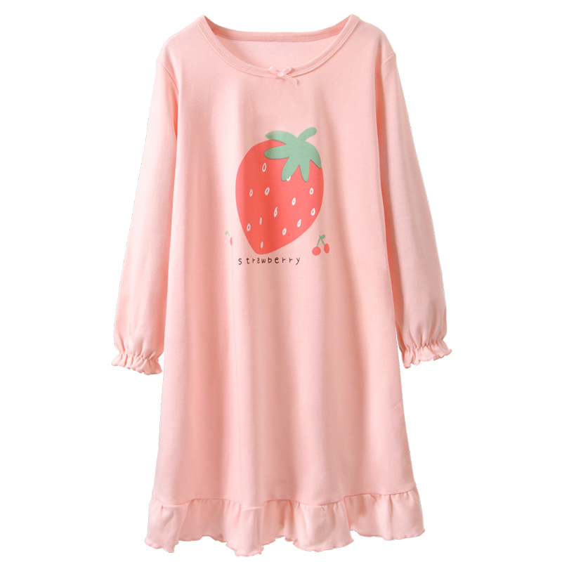 Girl's Pajamas Cotton Long Sleeve Nightgown Little Girl's Princess Children's dress Spring and Autumn Children's Home Clothes