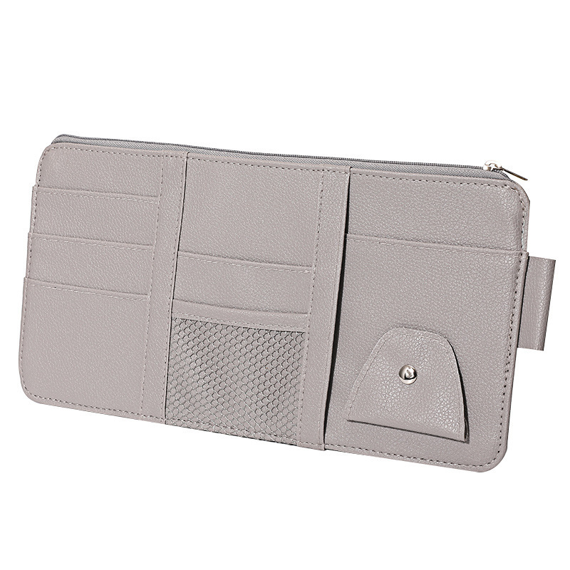 Car Sun Visor Multifunctional Eye Clip Car Glasses Clip Card Business Card Document Holder Bill Interior Storage Bag