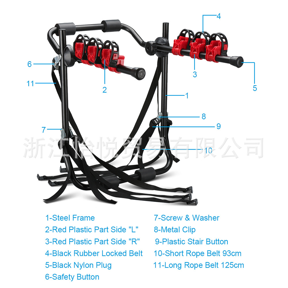 Rear bicycle hanger accessories, bicycle hanger, car bicycle hanger