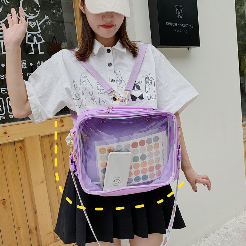 Прозрачный рюкзак для женщин, модная многофункциональная сумка