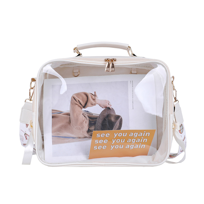 Transparent backpack women's Korean Style 2020 New Girl's large capacity shoulder bag fashion multi-purpose jelly crossbody backpack