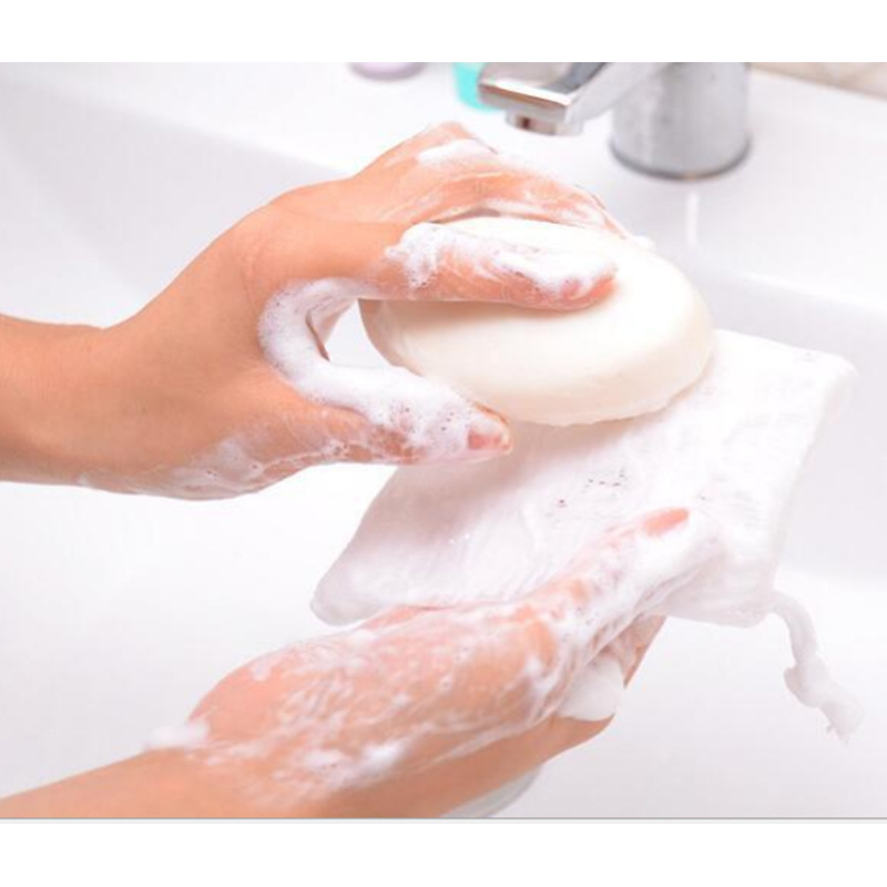 Foaming Net White Rope Foaming Net Handmade Soap Net Facial Cleanser Soap Net Bag Foaming Wall-mounted Rubbing Foam Net Bag