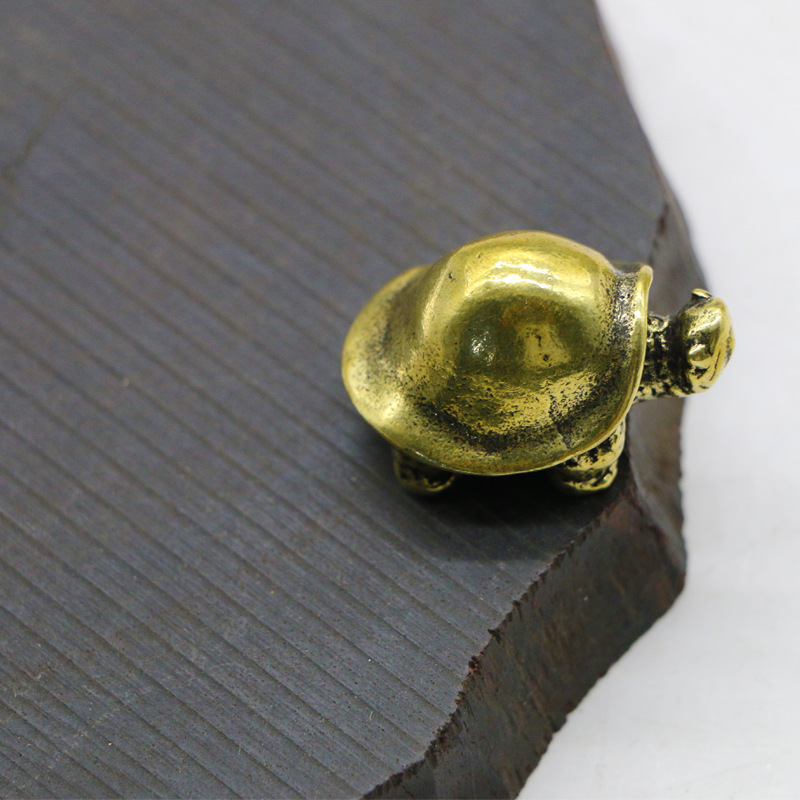 Retro Brass Solid Turtle Creative Desktop Ornament Turtle Shell Office Desk Bring in Wealth and Treasure Decoration Stall Small Commodity