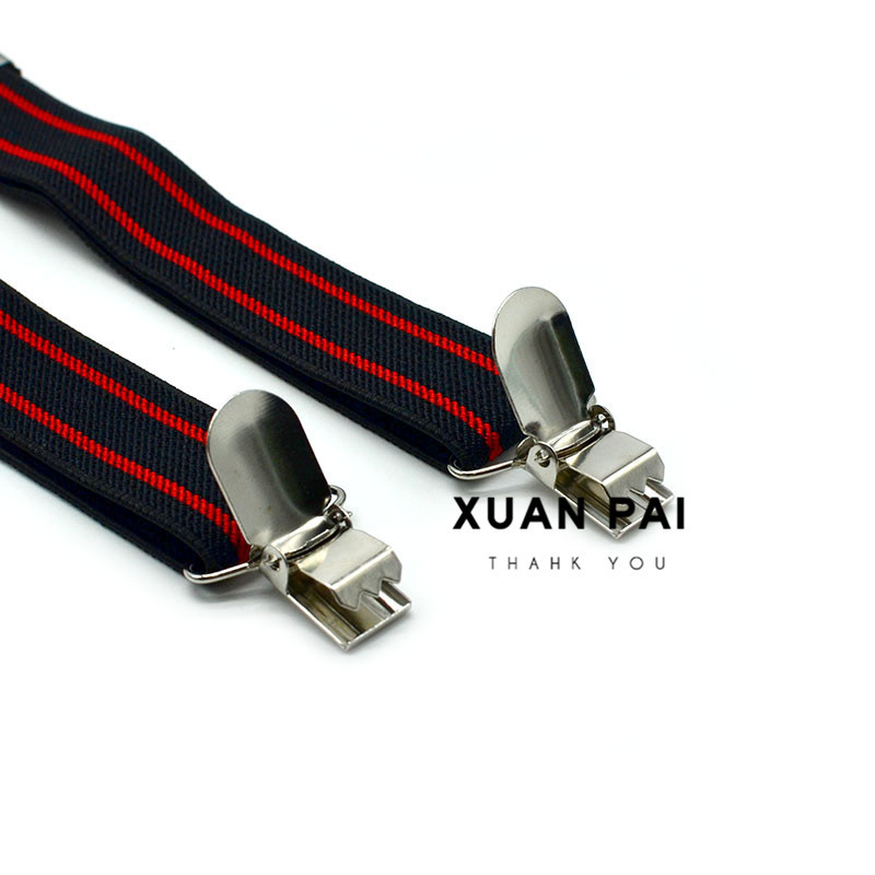 Children's 2.5cm Strap Clip Vintage Striped Series Boys and Girls Universal Suspender Belt Baby Autumn and Winter Pants Clip