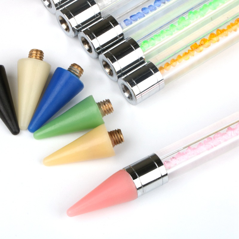 Source Factory Manicure Wax Head Manicure Dot Pen Tool Manicure Dot Crayon Double-Head Dot Drill Crayon Sticky Drill Pen