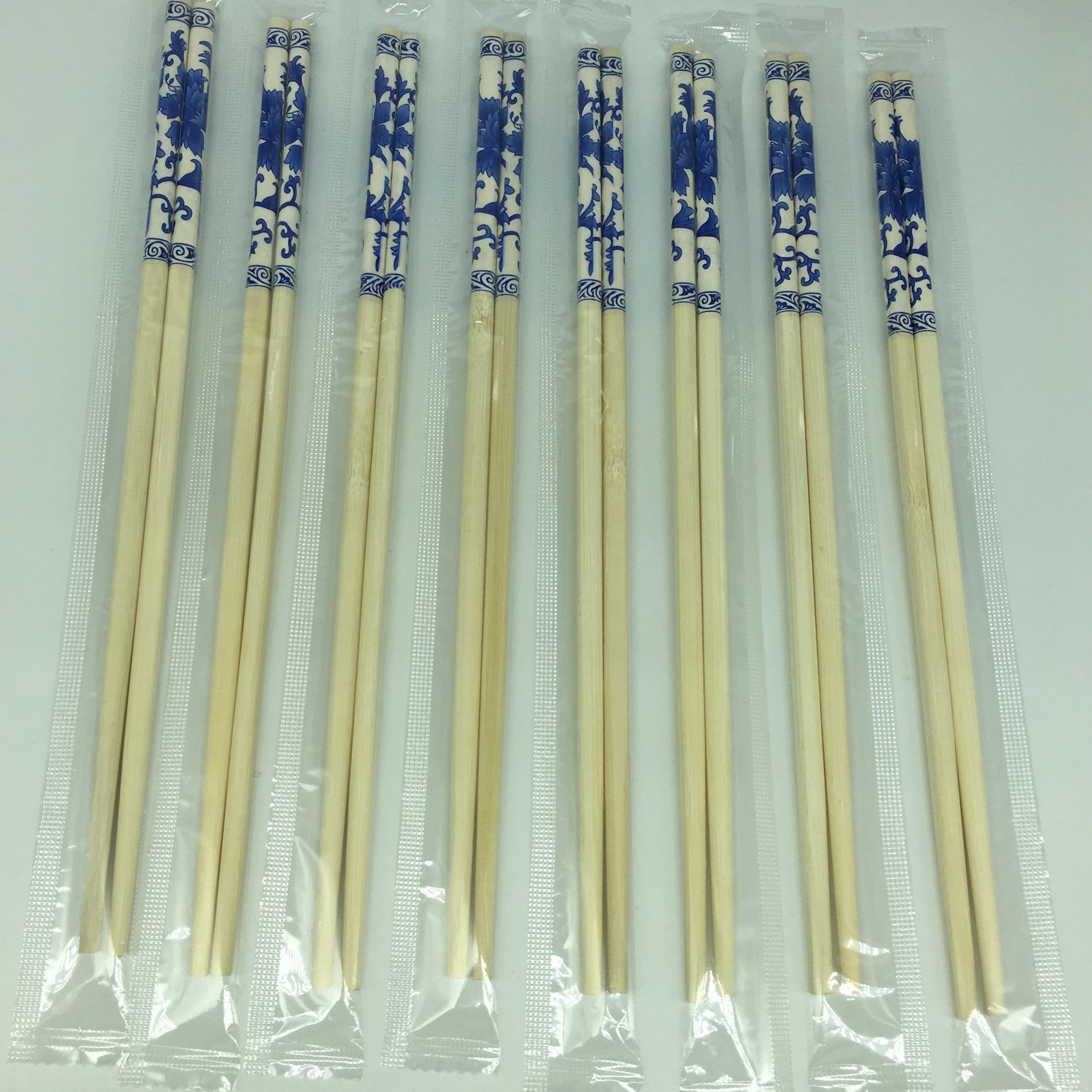 Disposable blue and white porcelain chopsticks 24cm disposable take-out chopsticks restaurant tableware household carbonized chopsticks wholesale