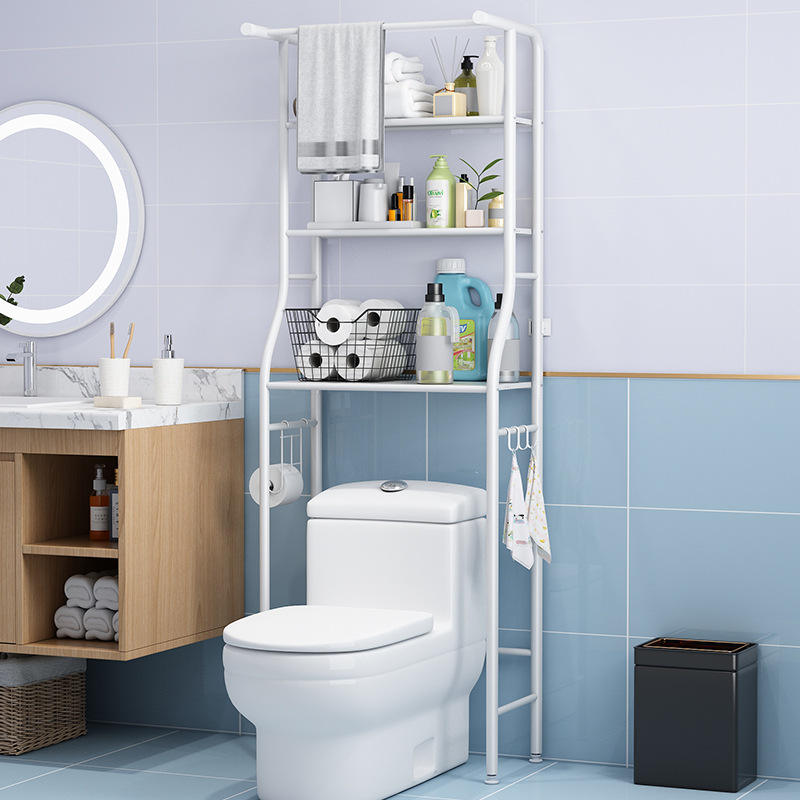 Home Bathroom Toilet Storage Rack Floor-Standing Punch-Free Toilet Washing Machine Storage Rack Toilet Storage Artifact
