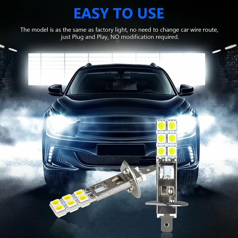 Foreign trade hot sale car LED H1 fog lamp LED H1-12SMD-5050 chip bright anti fog LED fog lamp
