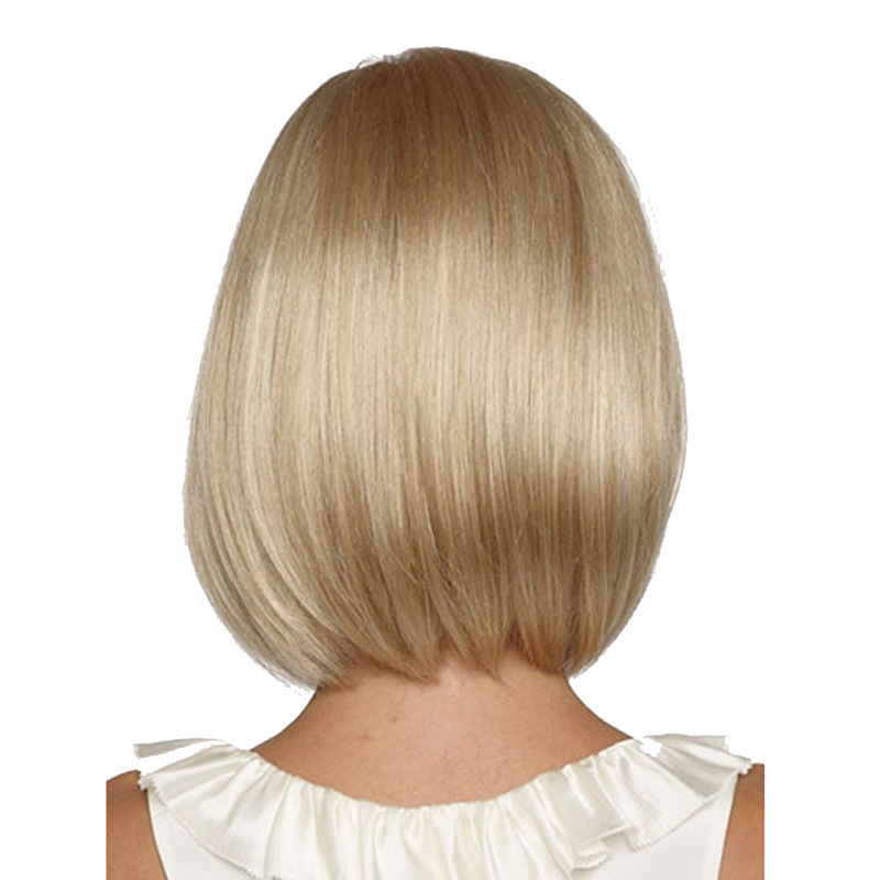 Wish supply wig female short straight bobo head creamy-white chemical fiber wig headgear manufacturers wholesale support cross-border