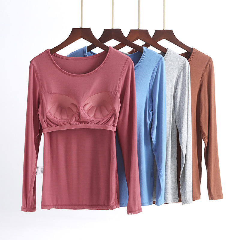 Новая модальная пижама с подкладкой для груди интегрированная осенняя одежда для йоги