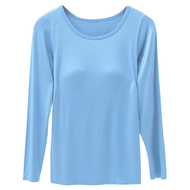 A generation of new modal with chest pad long sleeve pajamas bra integrated autumn clothing yoga base home