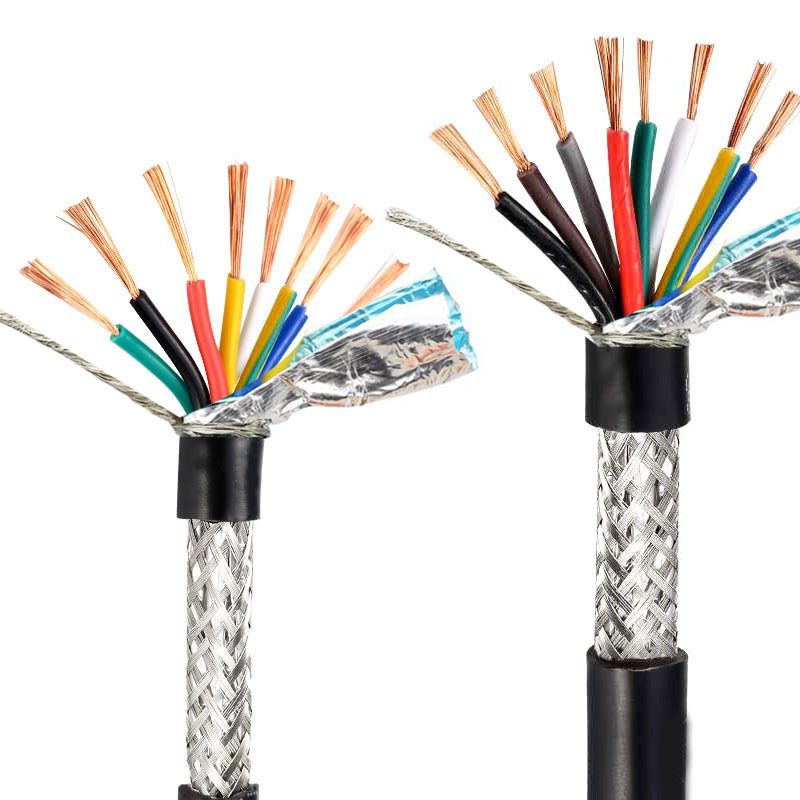 Rvvp Wire National Standard Copper Core Shielded Wire 2-Core 3-Core 4-Core 8-Core 0.2 0.3 1.5 Square Shielded Signal Wire