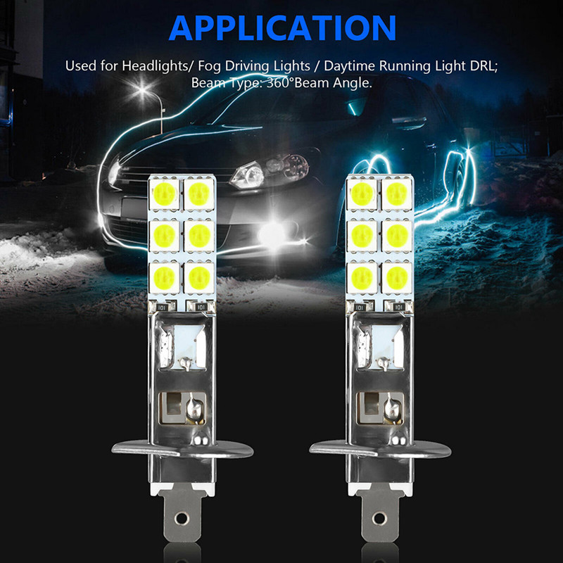 Foreign trade hot sale car LED H1 fog lamp LED H1-12SMD-5050 chip bright anti fog LED fog lamp