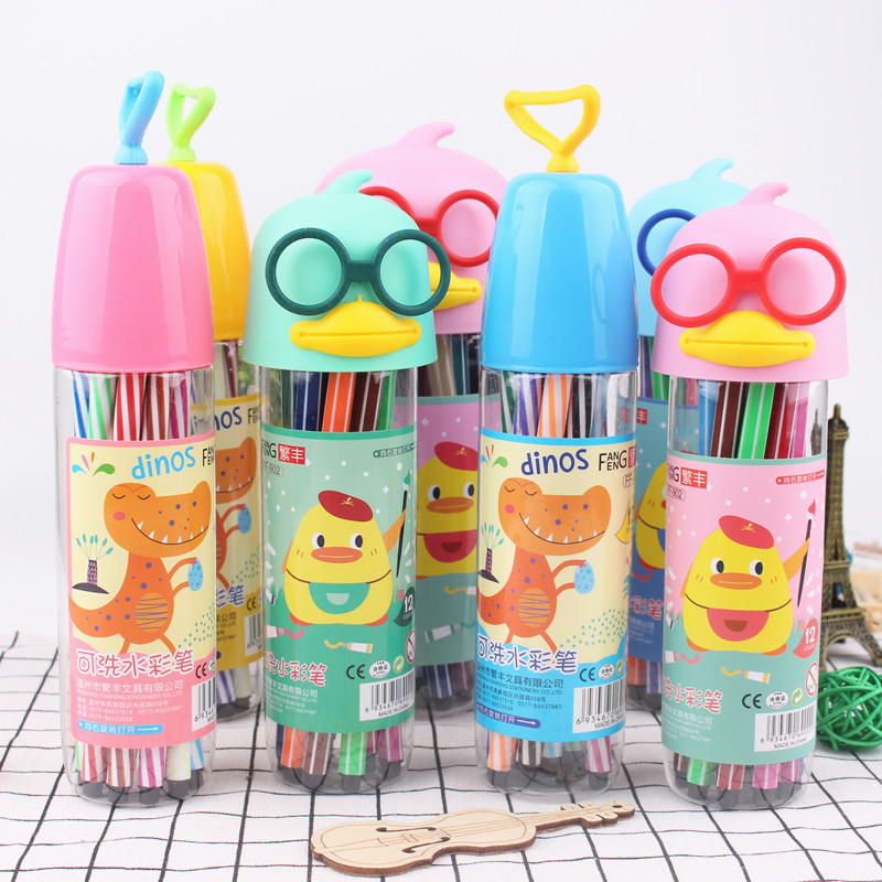 Креативная милая акварельная ручка детская граффити кисть моющаяся цветная ручка набор оптовая продажа акварельная ручка