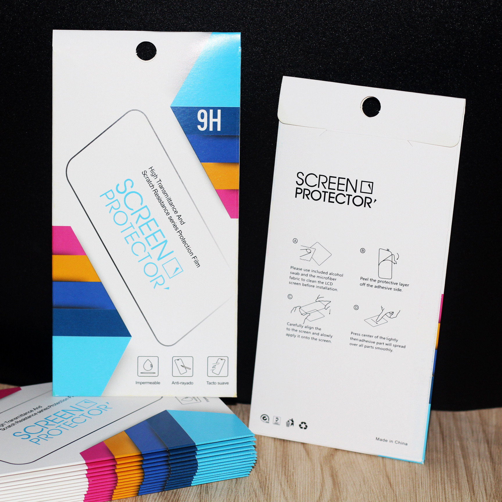 Spot tempered film packaging box neutral mobile phone packaging box tempered protective film packaging tempered film packaging carton