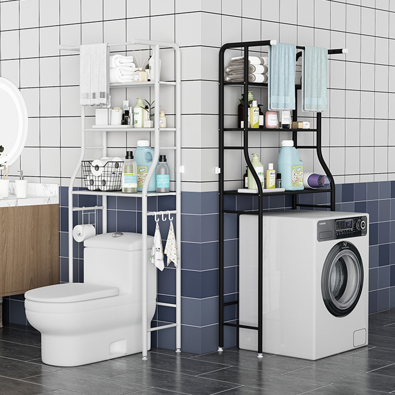 Home Bathroom Toilet Storage Rack Floor-Standing Punch-Free Toilet Washing Machine Storage Rack Toilet Storage Artifact