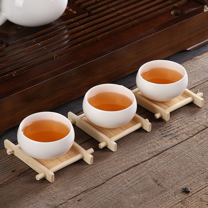 Tic-Tac-Toe Coasters, Bamboo Insulated Tea Coasters, Handmade Coasters, Chinese Snack Pastry Mats, Small Jewelry Decorative Mats