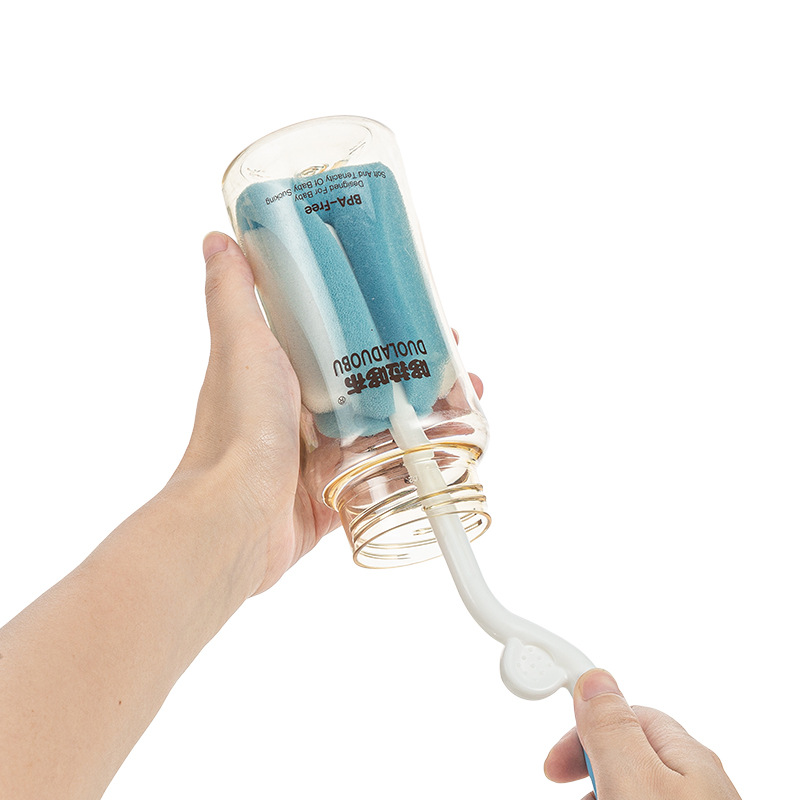 360 degree rotatable sponge bottle brush nylon nipple brush baby bottle brush 5 piece wholesale