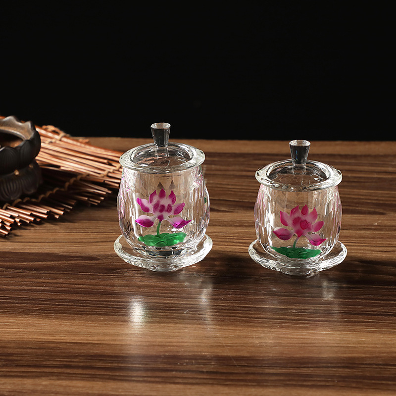 Great Mercy Curse Crystal Holy Water Cup Buddha Cup Transparent Crystal Crystal Ornaments Wholesale