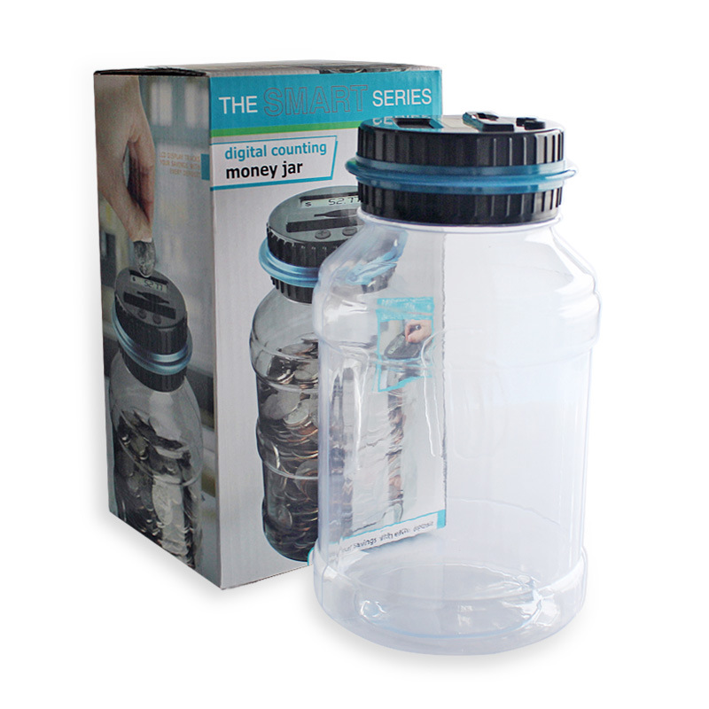 Electronic Counting Piggy Bank European Dollar Dollar Dollar Rmb Bucket Transparent Piggy Bank Full of Creative Wholesale