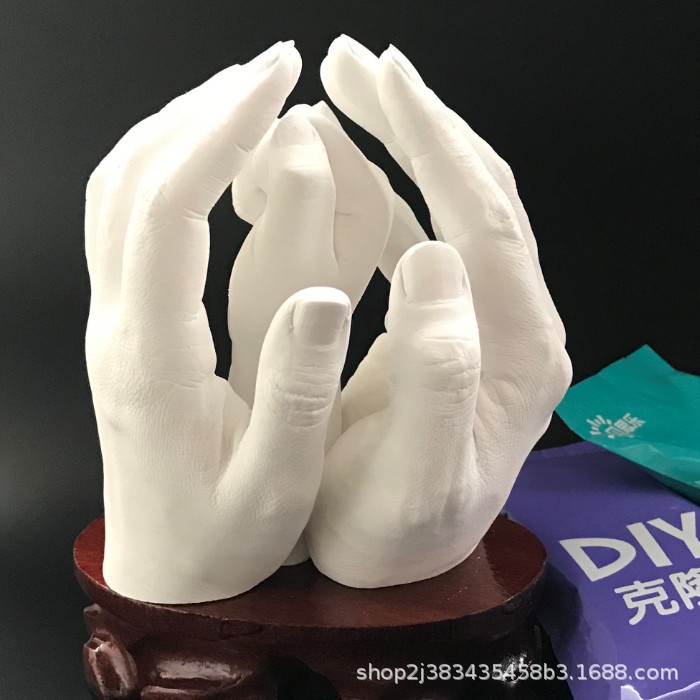 Couple hand model clone powder model powder DIY production baby three-dimensional hand footprints 3D hand model baby Inkpad