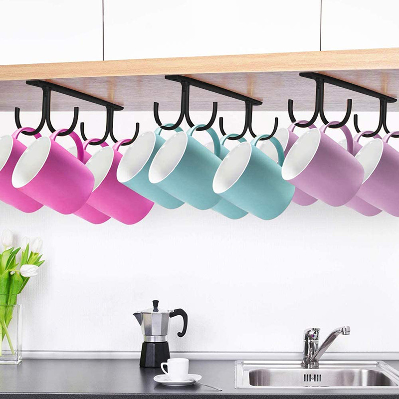 Nordic simple ear wine cup holder household kitchen cabinet mug holder upside down hanging iron coffee cup holder wine cabinet