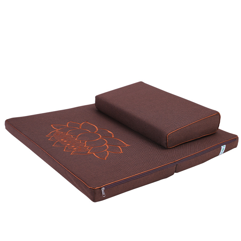 Coconut Silk Brown Cushion, Meditation Kneeling Cushion, Lotus Square Meditation Cushion, Meditation Cushion, Foldableing Meditation Cushion