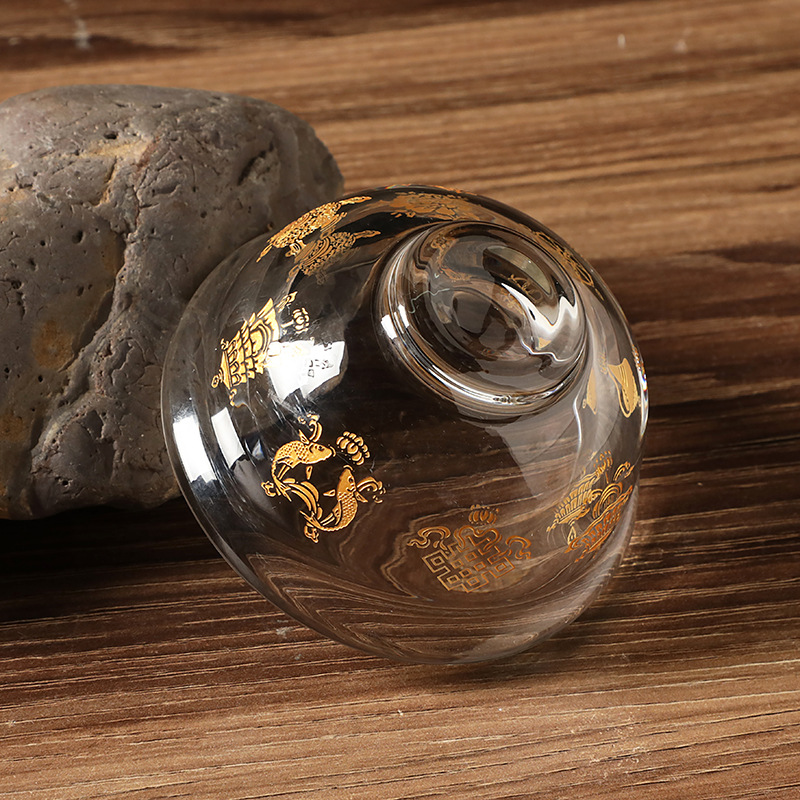 Eight Treasures Auspicious Bowl Buddhist Utensils Water Purification Cup Crystal Eight Treasures Bowl Water Offering Bowl Holy Water Cup Eight Auspicious Crystal Offering Cup