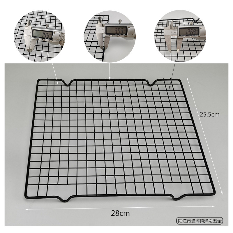 Complete Collection of Baking Supplies, Cake Cooling Rack, Rectangular Black Bread Baking Mesh Mat, Mesh Drying Rack