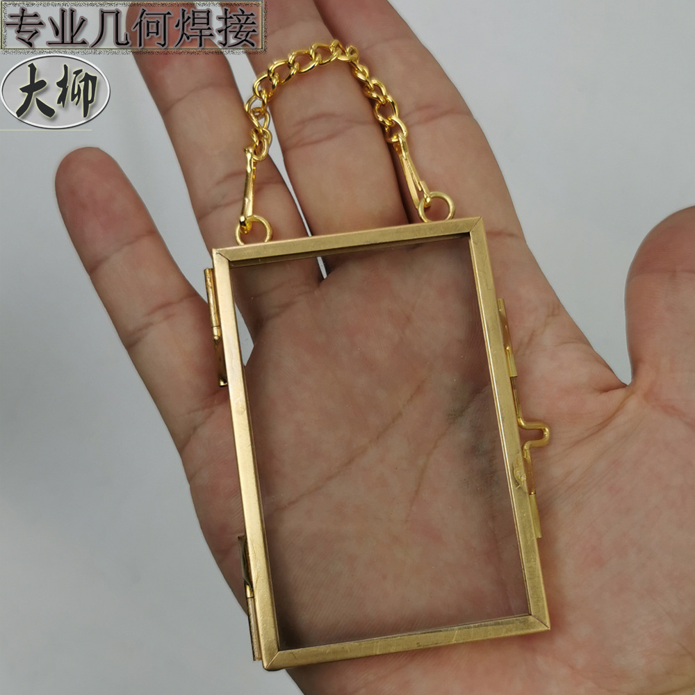 D Mini Pendant Photo Frame Free Shipping Factory Direct Sales Copper Black Original Copper Photo Frame Pendant with Bracket Id Box