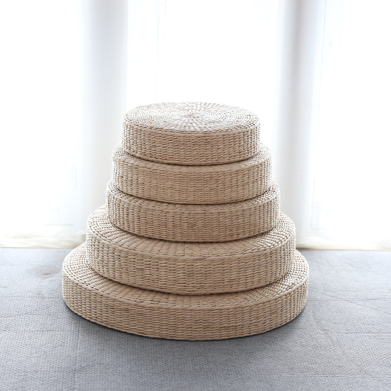 Handmade Straw Futon Cushion Cushion Cushion Cushion Cushion Floor Mat Payer Buddha Bay Window Cushion Round Japanese-style Solid Color Bay Window Cushion