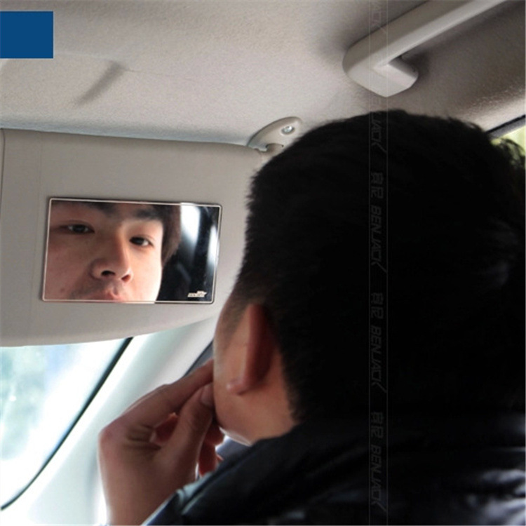 Car Sun Visor Stainless Steel Vanity Mirror, High-Definition Mirror Polished Without Grainy Feel, Distortion-Free Interior Rearview Mirror