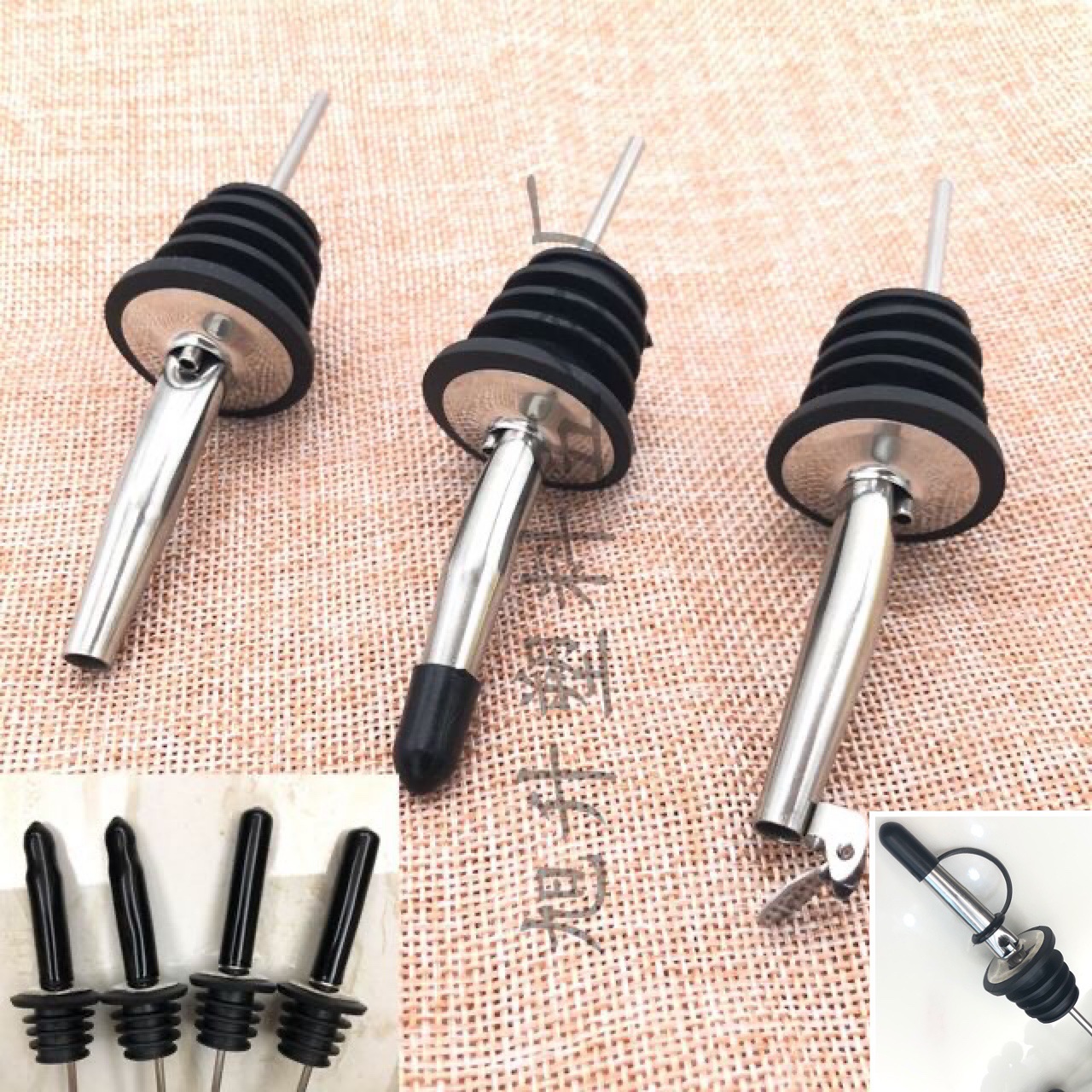 Прямые поставки с завода, носик для вина из нержавеющей стали, шейкер для коктейлей с крышкой, черная крышка, длинная пробка для бутылки вина