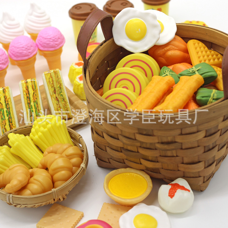 Children's simulation play house kitchen cooking toys parent-child interactive food breakfast steamed buns bulk steamed buns