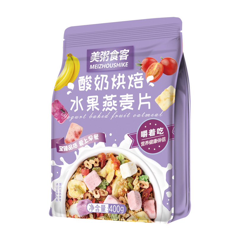 Meimei Eater Yogurt Fruit Freeze-Dried Strawberry Oatmeal Baked Fruit Oatmeal 400g Bag Sincerely Invitation Agent