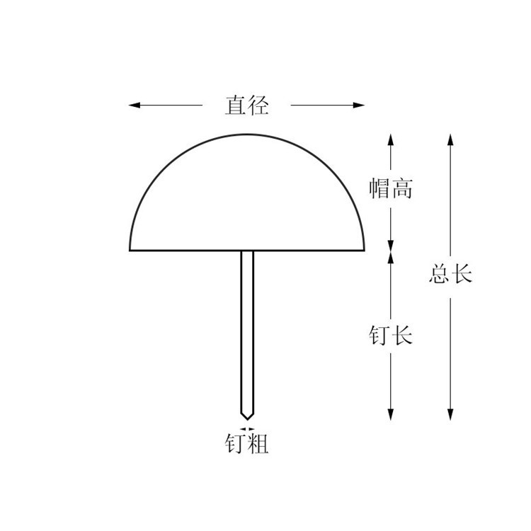 Factory Direct Sales Gold and Silver Sofa Bubble Nails, Thickeneded Brass Furniture Nails, Threaded Decorative Iron Nails, Thumbtacks