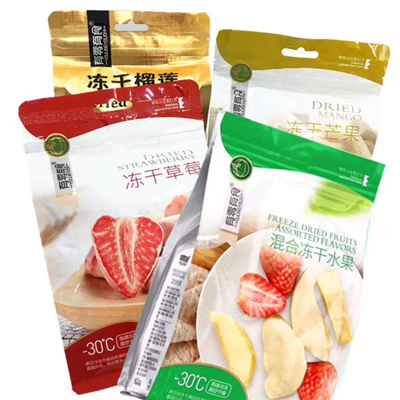 Нет еды, замороженные фрукты, вкусные закуски, сушеная клубника, офисные закуски 58г/38г, оптовая продажа