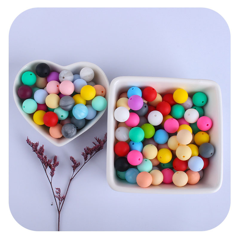 12mm silicone beads molar toy teether bracelet nipple chain necklace accessories infant DIY jewelry accessories