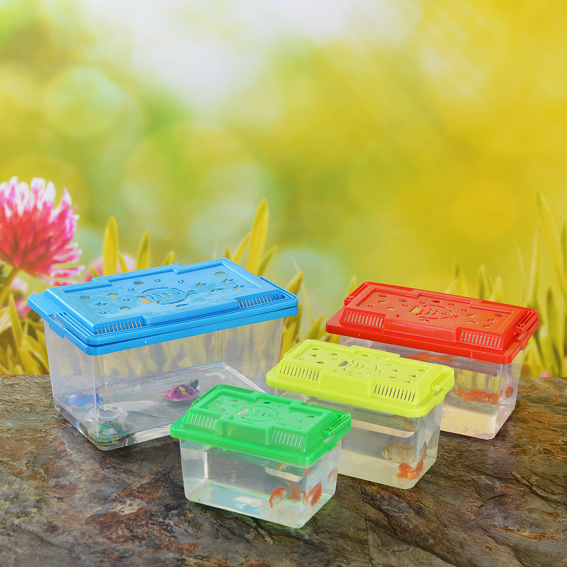 Factory wholesale small and medium-sized portable plastic fish tank turtle tank transparent pet box reptile breeding box transport box