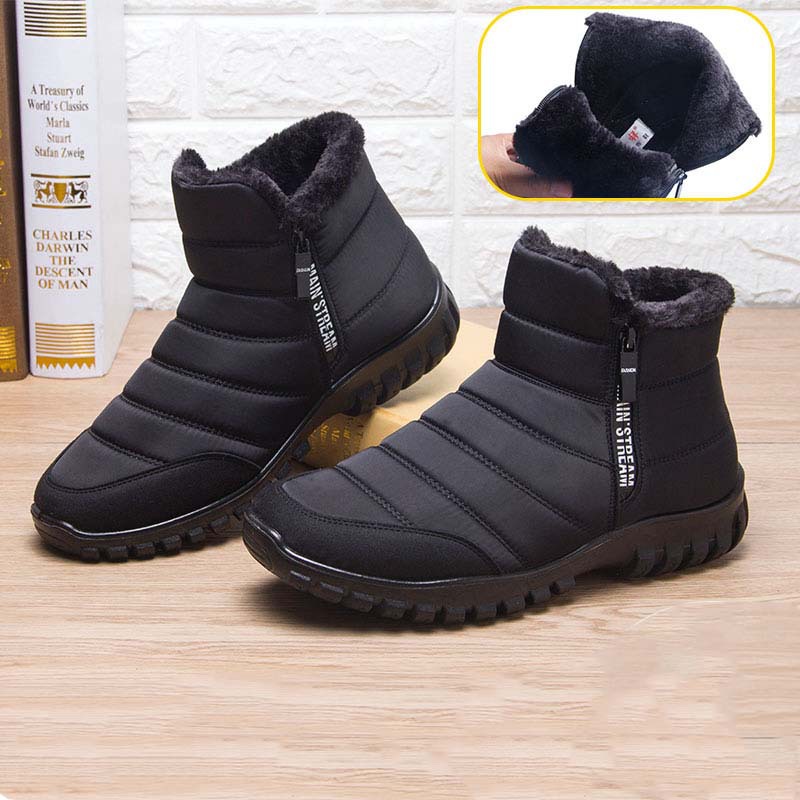 Men's Dad Cotton Shoes Thickened Grandpa Beijing Cloth Shoes Men's Snow Boots for the Elderly Winter Fleece-lined Warm Elderly Shoes